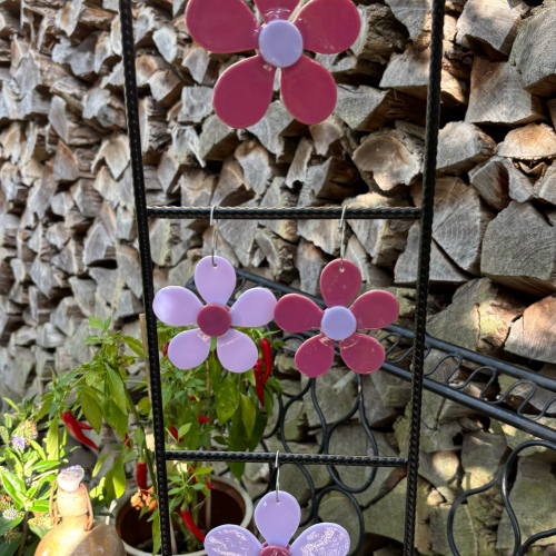 Blumen Anhänger gr. lila/rosa